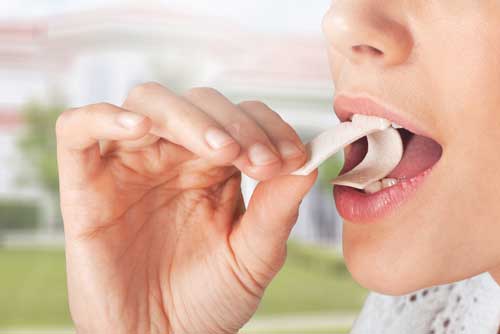 lady chewing gum