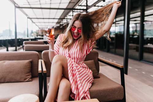 lady drinking wine