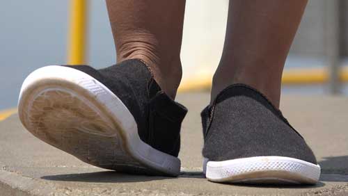 Woman tapping feet