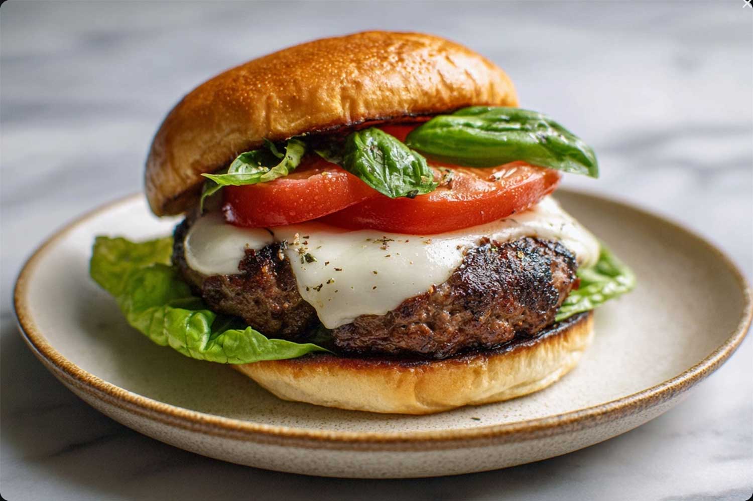 Easy Keto Caprese Burger Made With Simple ingredients Easy Keto Caprese Burger Made With Simple ingredients