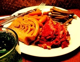 beer-braised corned beef served from the slow cooker