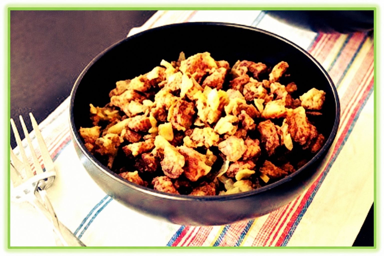 apple celery crockpot stuffing served from the slow cooker