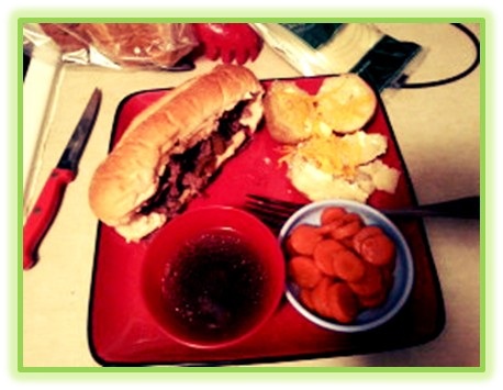 french dip roast beef served from the slow cooker