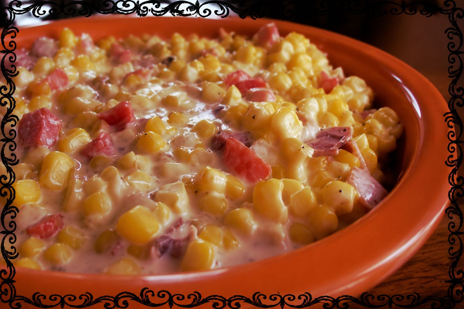 chive and onion creamed corn served from the slow cooker