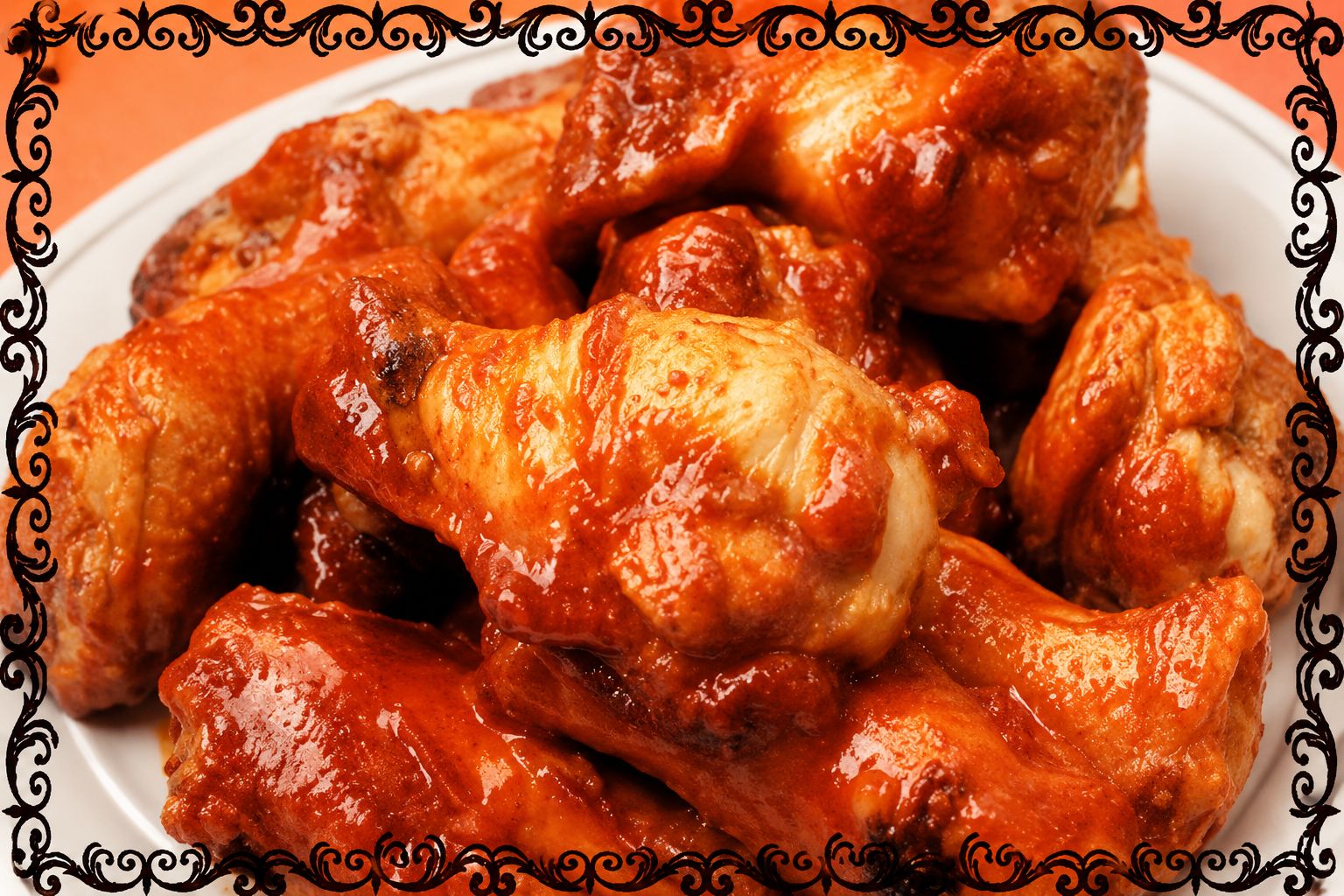 Sticky barbecue chicken wings with glossy slow cooker sauce