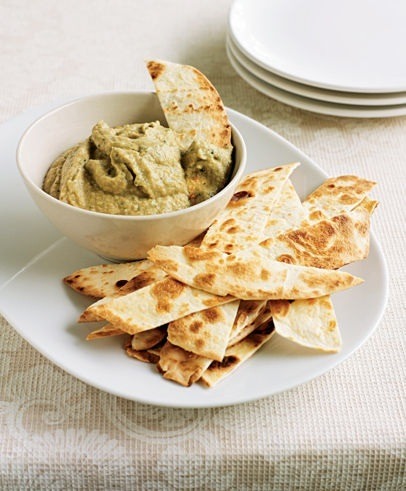 grilled eggplant tomato olive and cilantro dip