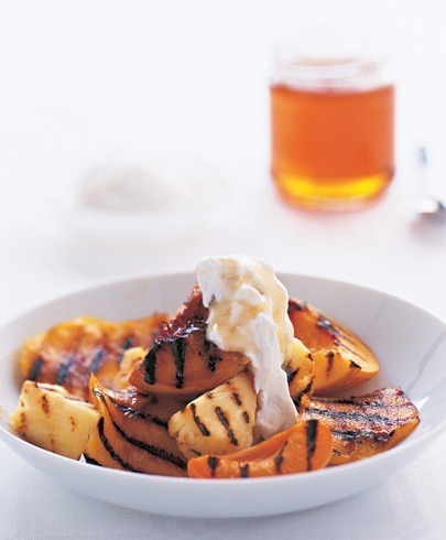 warm grilled pineapple mango peaches nectarines and apricots