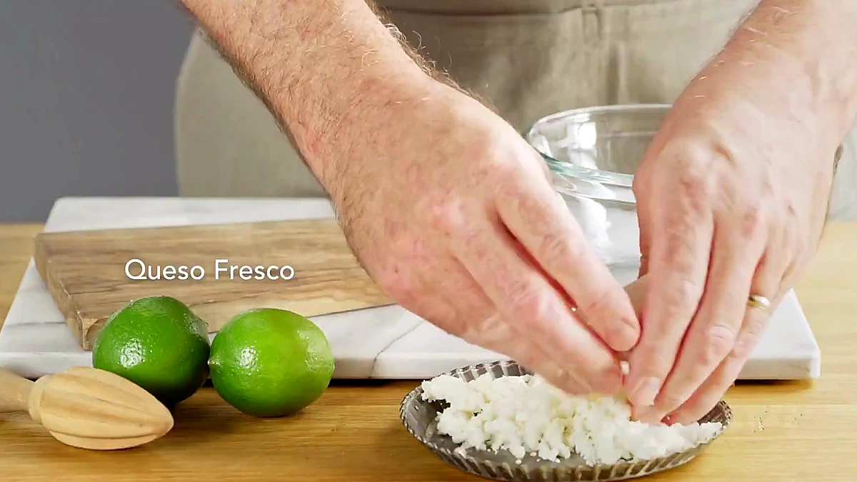 Queso fresco crumbled for corn and sauce