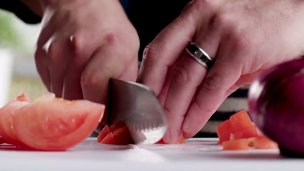 Tomato chopped for avocado salad