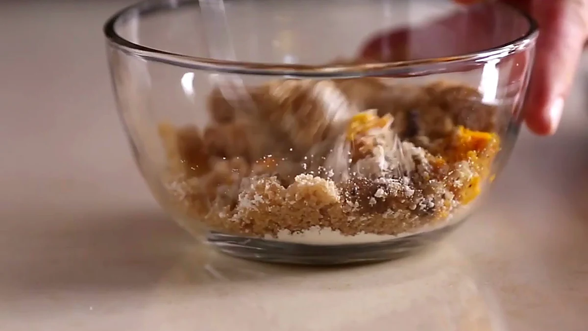 Brown sugar flour and orange zest mixture for salmon