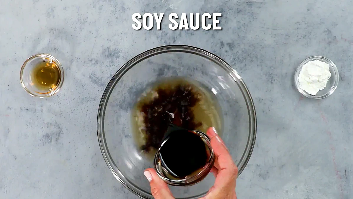 Soy sauce added to the chicken stock