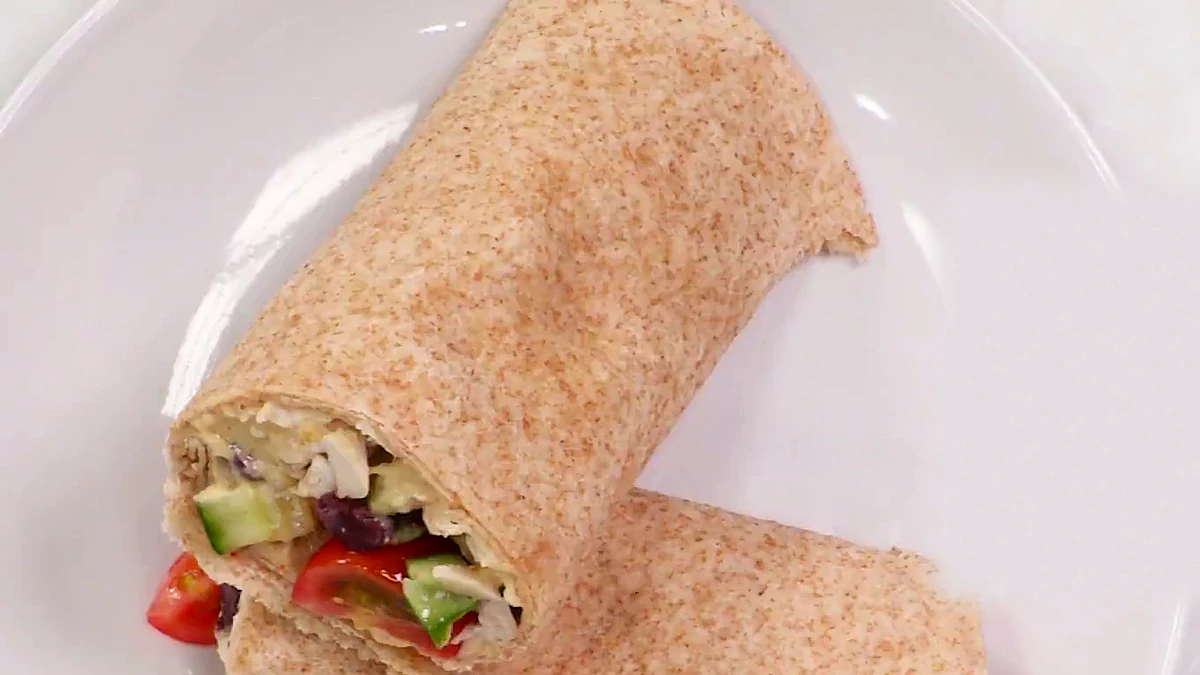 Greek chicken wraps served on a plate