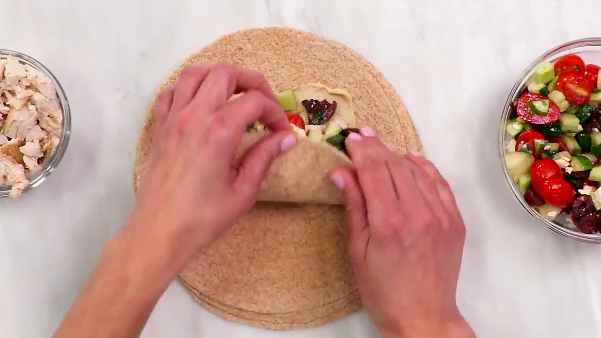 Sides of the tortilla folded in