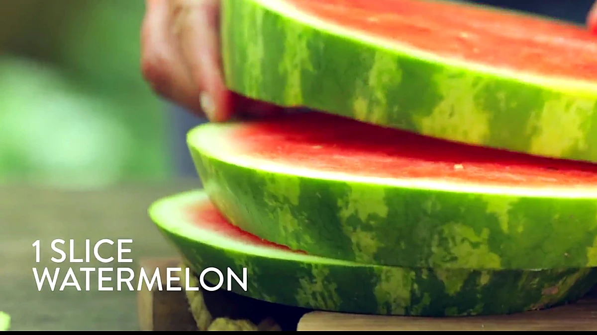 Thick watermelon round ready for grilling