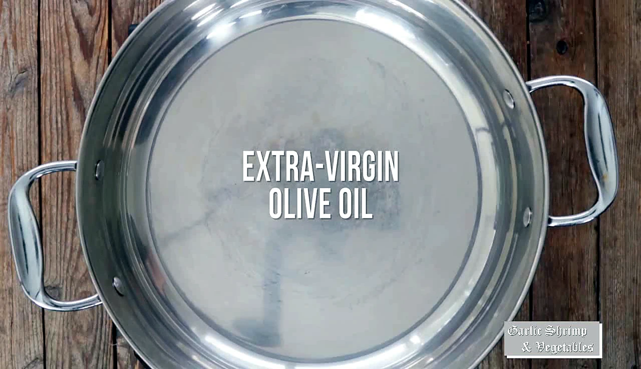 Olive oil added for the shrimp step