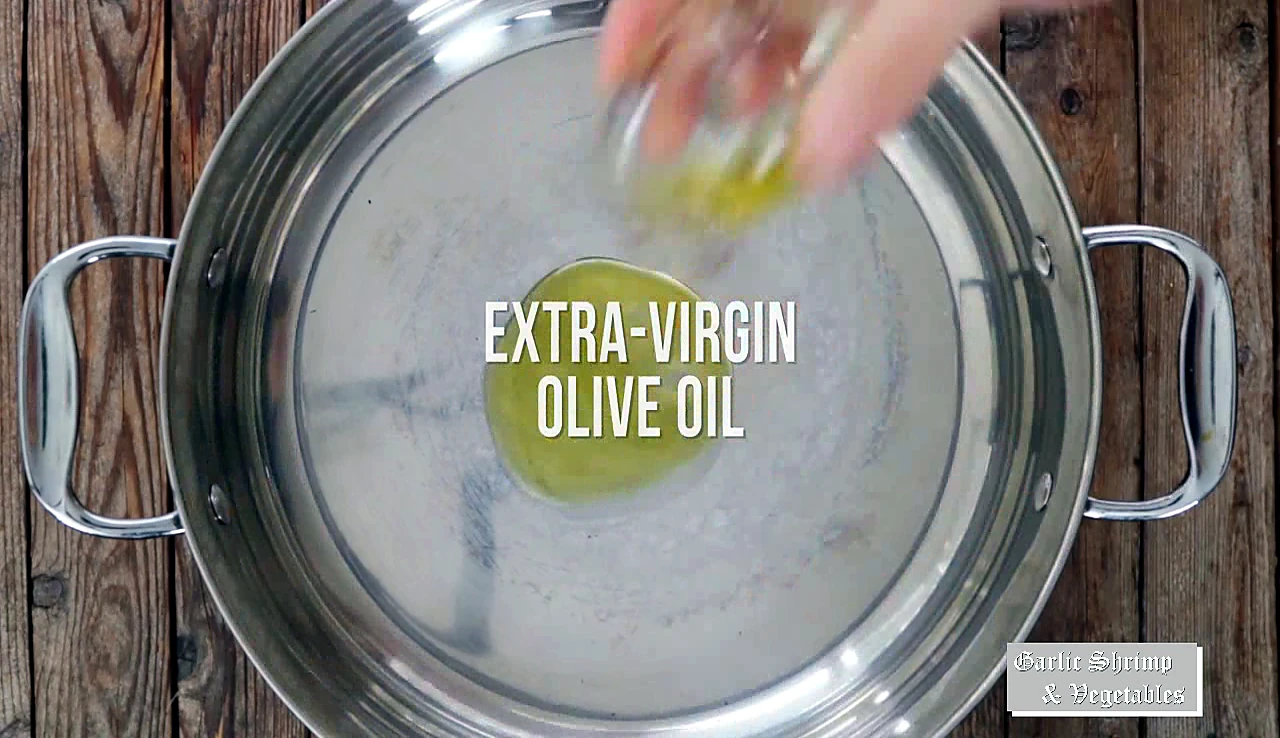 Extra virgin olive oil in a skillet