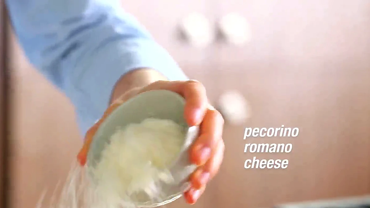 Pecorino Romano added to the crumb mixture