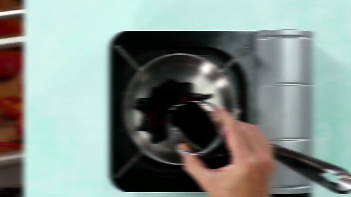 Balsamic vinegar poured into a saucepan
