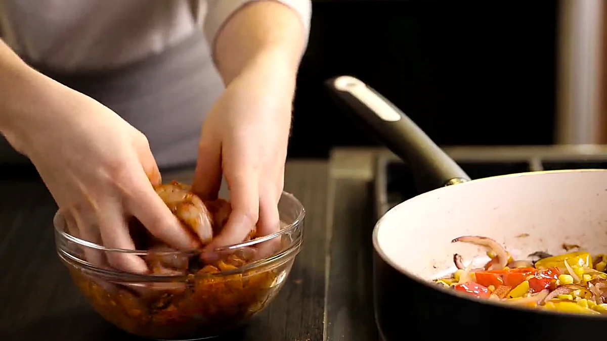 Shrimp tossed with taco seasoning