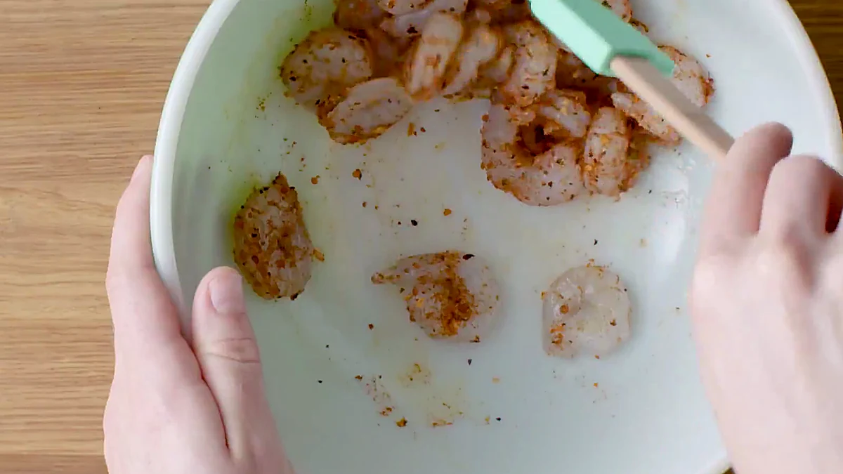 Shrimp seasoned with chipotle garlic seasoning