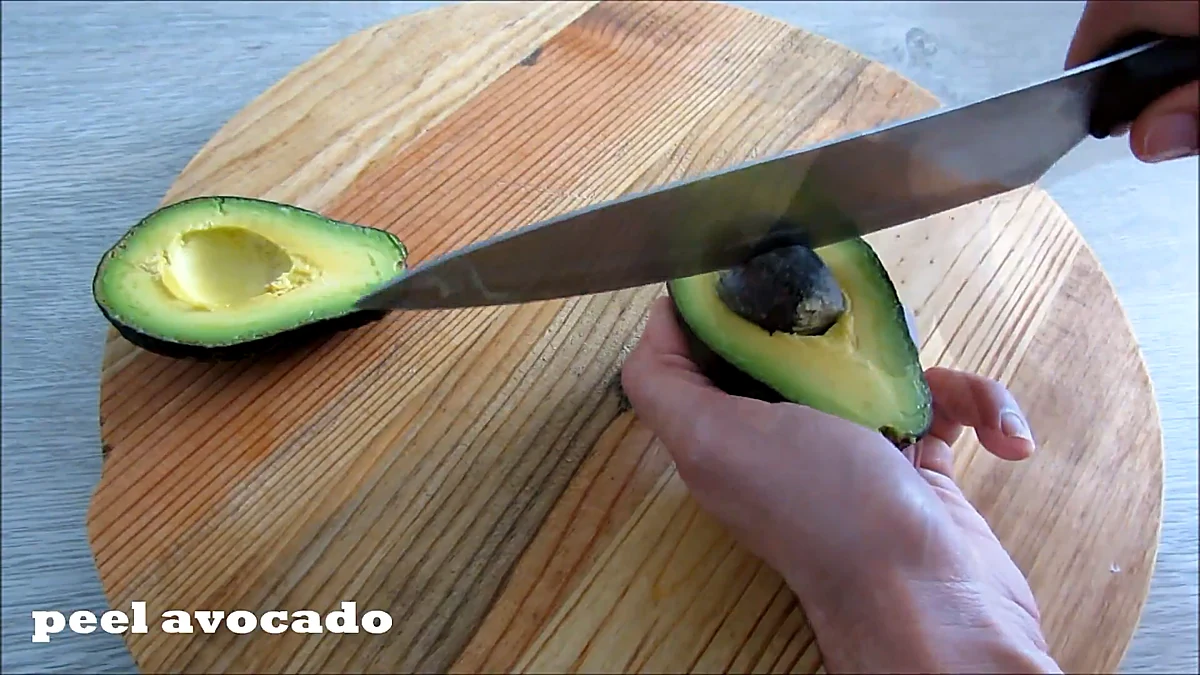 Pit removed from avocado half