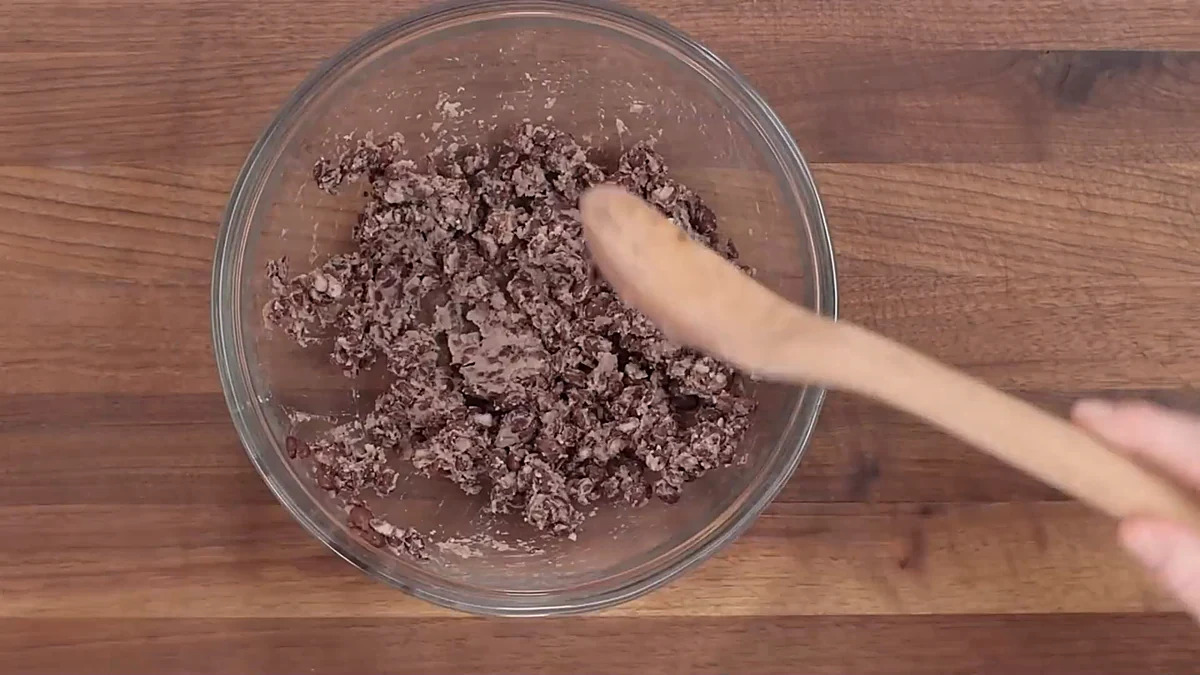 Black beans mashed in a bowl
