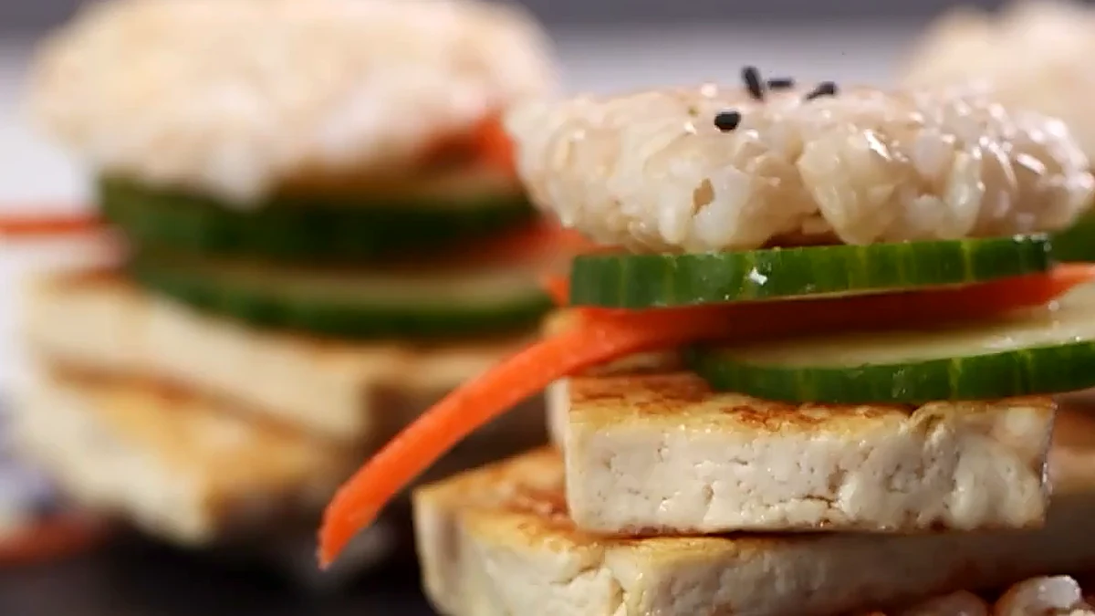 Close view of sushi slider layers