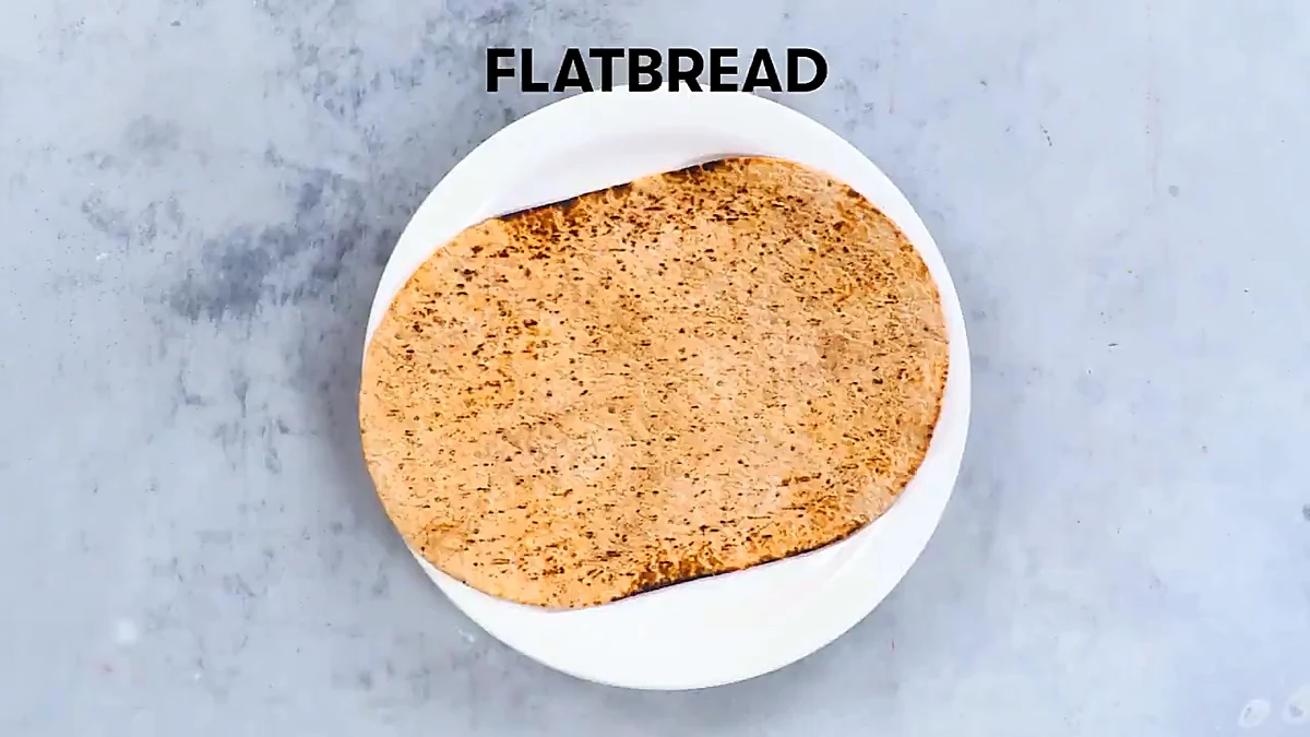 Flatbread placed on a plate