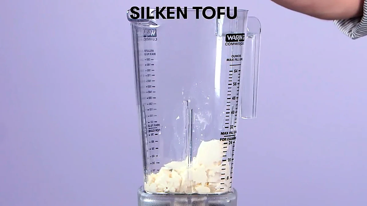 Silken tofu added to blender