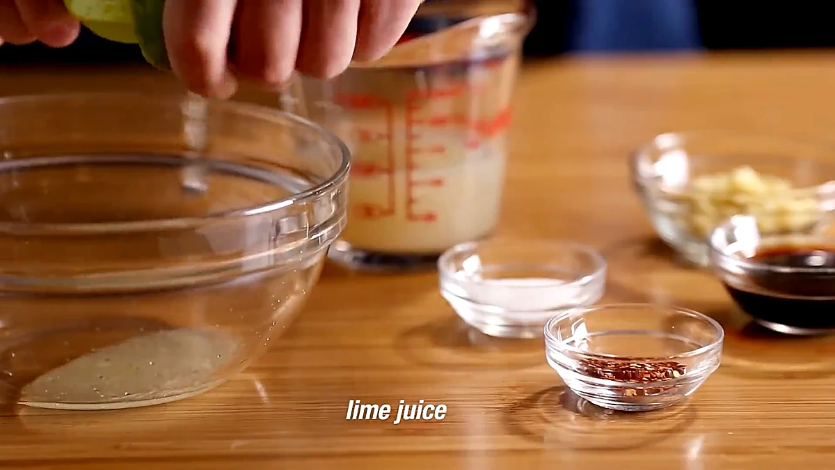 Lime juice added to a small bowl