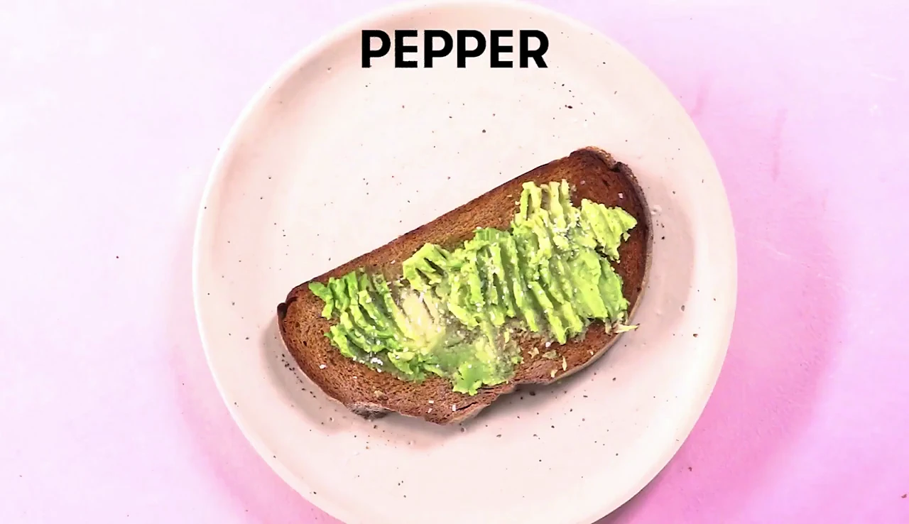 Black pepper added over mashed avocado